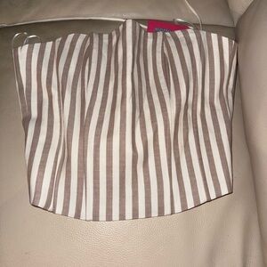 Edikted Brown and White Striped Corset Top